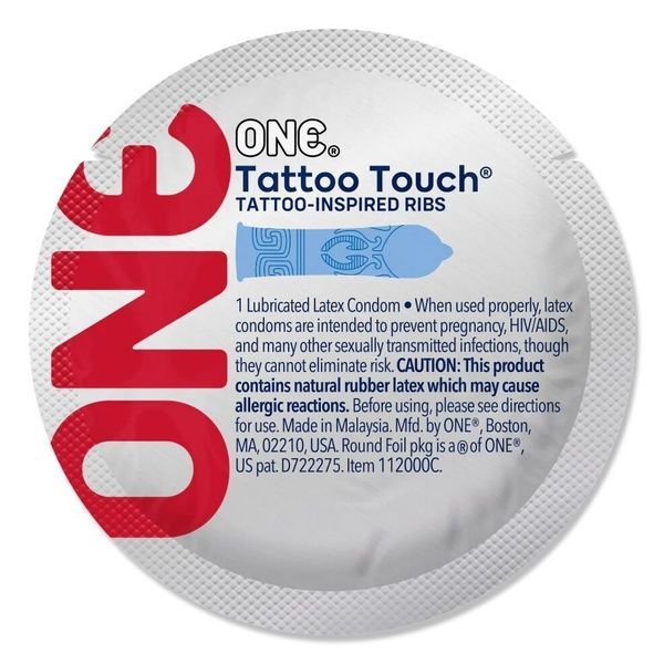 Презерватив ONE Tattoo Touch Blue 1 шт SX0755