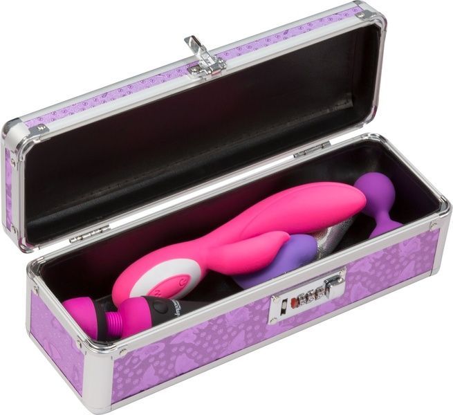 Кейс для зберігання секс-іграшок BMS Factory - The Toy Chest Lokable Vibrator Case Purple з кодовим замком SO5562