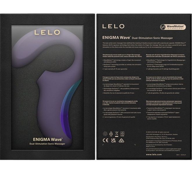 Клиторально-вагинальный звуковой стимулятор LELO Enigma WAVE Cyber Purple, 3 типа стимуляции SX0686 фото