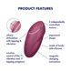 Вібростимулятор-пульсатор Satisfyer Tap & Climax 1 Red, ефект постукування пальцем, 2 мотори SX0566 7