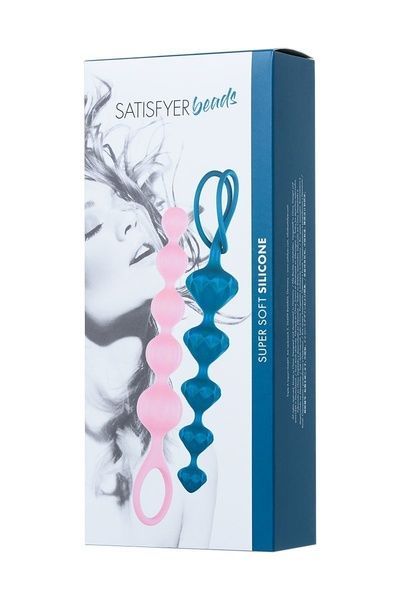 Набір анальних бус Satisfyer Beads Colored, силікон , макс. діаметр 3,3 см і 3,5 см SO2739