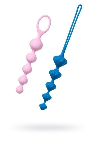 Набір анальних бус Satisfyer Beads Colored, силікон , макс. діаметр 3,3 см і 3,5 см SO2739