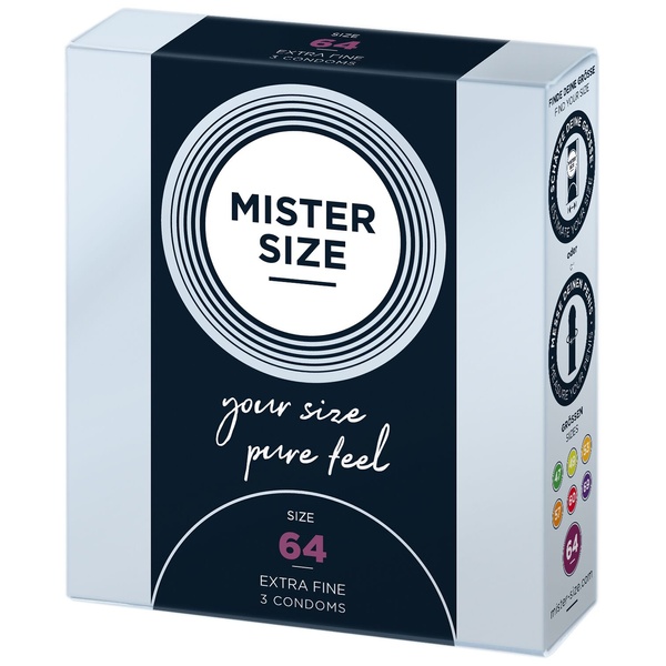 Презервативи Mister Size - pure feel - 64 (3 condoms), товщина 0,05 мм SO8037