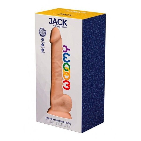 Силіконовий фалоімітатор Wooomy Jack, термореактивний, з присоскою, довжина 23,1 см, діаметр 4,8 см SO7398