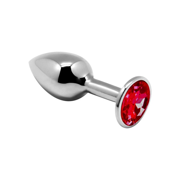 Металева анальна пробка з кристалом Alive Mini Metal Butt Plug Red M SO5999
