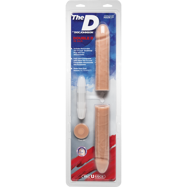 Фаллоимитатор двойной Doc Johnson The D - Double D - 16 Inch - ULTRASKYN, диаметр 4,4см, Vack-U-Lock SO1575 фото
