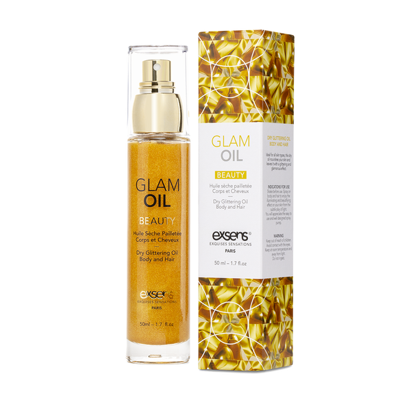 Олія для тіла з блиском EXSENS Glam Oil 50мл, з мигдальною олією, без парабенів і феноксіетанолу SO2363