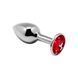 Металева анальна пробка з кристалом Alive Mini Metal Butt Plug Red M SO5999