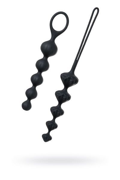 Набір анальних намистин Satisfyer Beads Black, силікон, макс. діаметр 3,3 см та 3,5 см SO2740