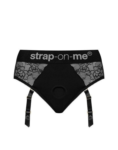 Мереживні труси для страпону з підв'язками для панчох Strap-On-Me DIVA HARNESS - L SO4512