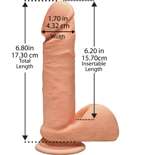 Фалоімітатор Doc Johnson The D - Perfect D - 7 Inch With Balls - ULTRASKYN, діаметр 4,5 см SO1576