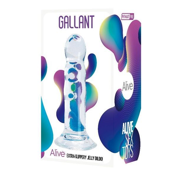 Прозорий фалоімітатор Alive Gallant Jelly Dildo SO6025