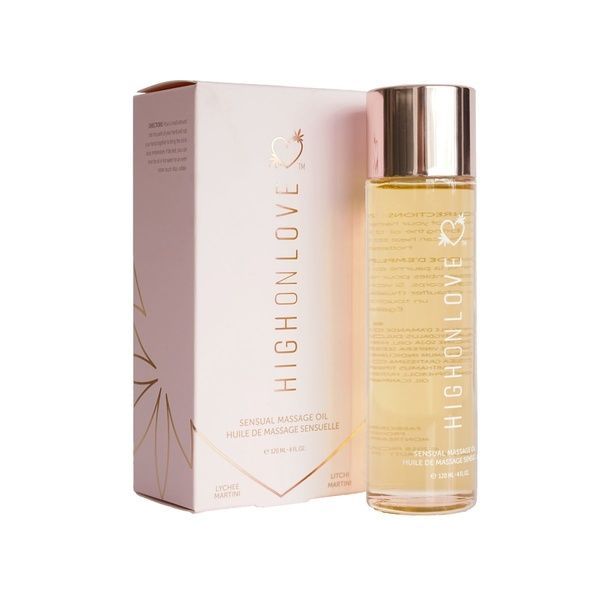 Масажна олія HighOnLove Massage Oil - Lychee Martini (120 мл) з маслом насіння конопель SO3055
