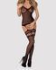 Бодістокінг Obsessive Bodystocking F214 black S/M/L, імітація корсета та панчіх на підв&rsquo;язках SO7224 4