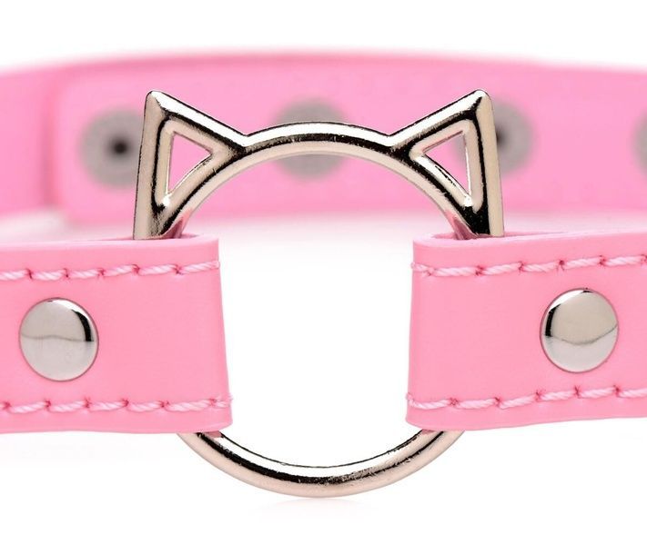 Чокер Master Series Kinky Kitty Ring Slim Choker - Pink SX1185