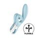 Вібратор-кролик Satisfyer Touch Me Blue, подвійний відросток, 3 потужні мотори SO7777