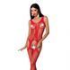 Бодістокінг з імітацією панчох і ажурною вставкою Passion BS072 red SO4142
