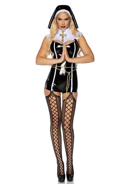 Leg Avenue Vinyl Sinful Sister S Black SO7991