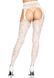 Leg Avenue Heart net suspender hose OS White SO7910 2