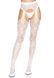 Leg Avenue Heart net suspender hose OS White SO7910 1