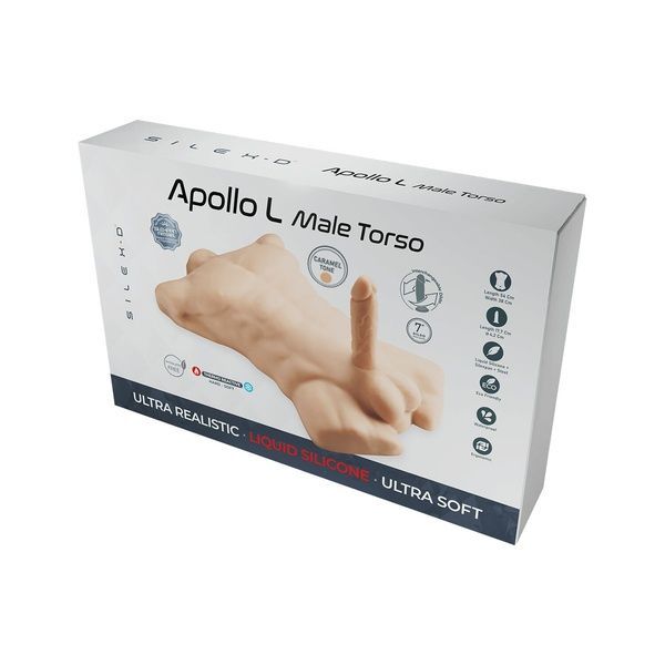 Торс з фалоімітатором на присосці SilexD Apollo L Male Torso Caramel SX0814