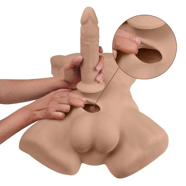 Торс з фалоімітатором на присосці SilexD Apollo L Male Torso Caramel SX0814
