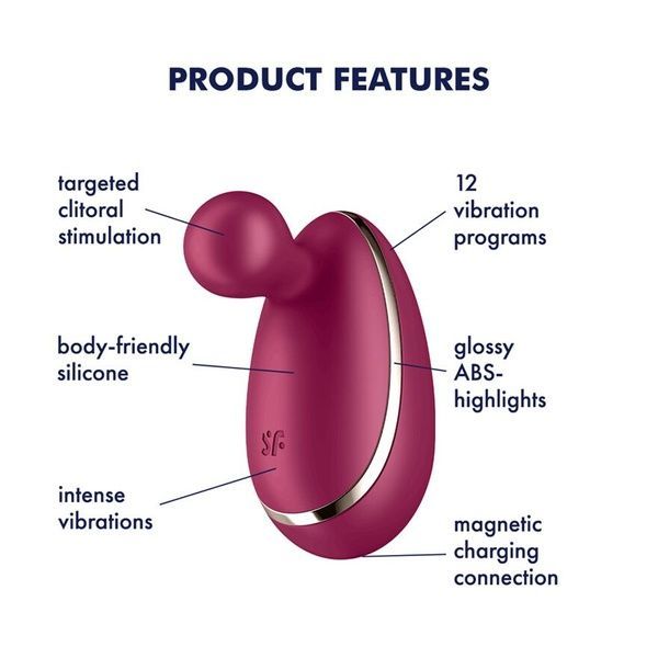Вібратор для зовнішньої стимуляції Satisfyer Spot On 1 Berry, гнучкий відросток SO8413