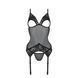 Корсет із підв&rsquo;язками та ажурним ліфом Christa Corset black L/XL &mdash; Passion, стрінги в комплекті SO5756 5