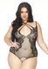 Leg Avenue Net and lace crotchless teddy Black 1X-2X SO8609 1