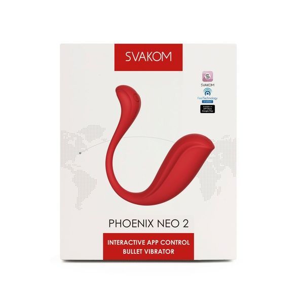 Интерактивное виброяйцо Svakom Phoenix Neo 2 Red, обновленная модель SO7325 фото