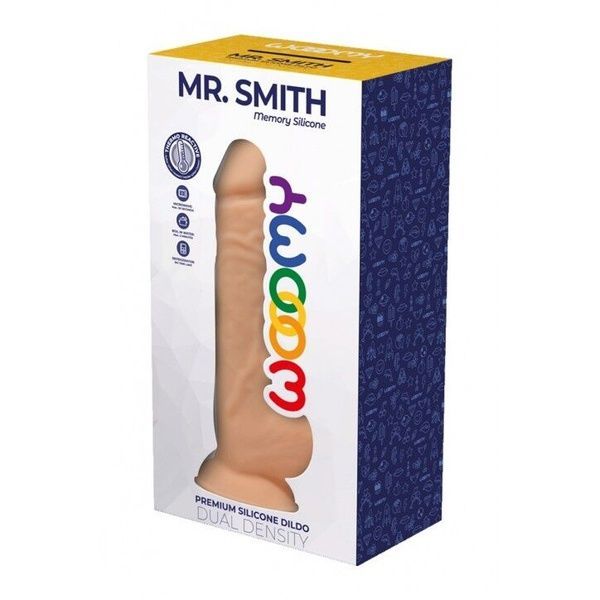 Силіконовий фалоімітатор Wooomy Mr.Smith, термореактивний, з присоскою, довжина 17,5, діаметр 3,3 см SO7400