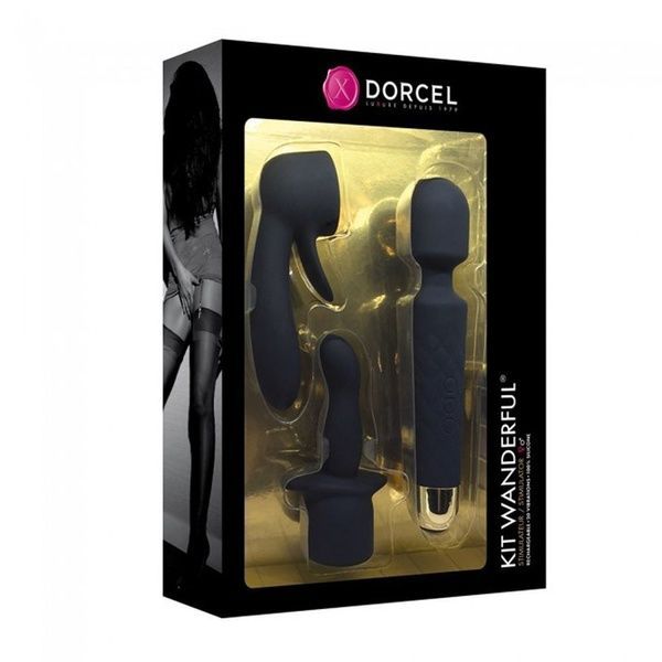 Мінівібромасажер Dorcel Kit Wanderful з насадками (анальна і вагінальна), водонепроникний SO2138