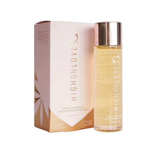 Масажна олія HighOnLove Massage Oil - Decadent White Chocolate (120 мл) з маслом насіння конопель SO3056