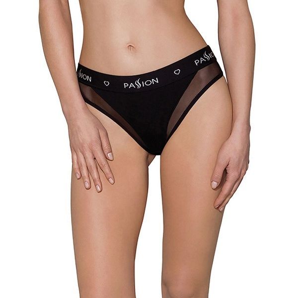 Трусики с прозрачной вставкой Passion PS002 PANTIES S, black SO4193 фото