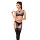 Комплект белья GISELE SET black L/XL - Passion Exclusive: лиф, трусики с пажами PS24607 1