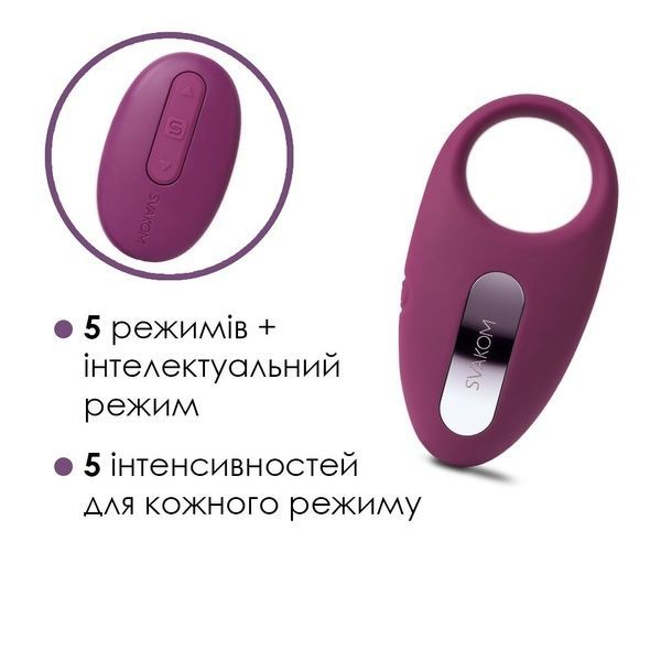 Ерекційне кільце з вібрацією та пультом ДК Svakom Winni Violet SO4844