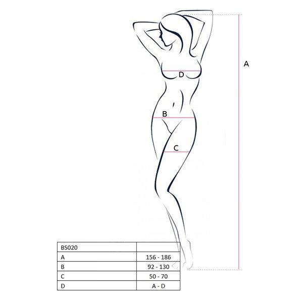 Бодістокінг Passion BS020 black, комбінезон, фантазійний візерунок PBS020B