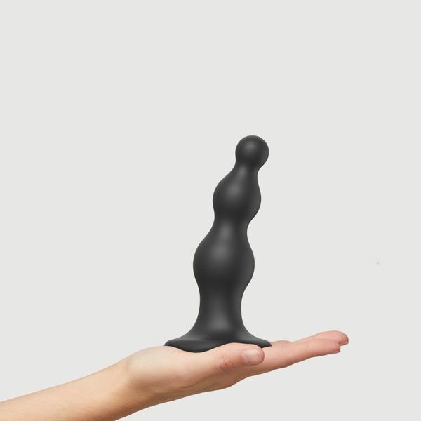 Насадка для страпона Strap-On-Me Dildo Plug Beads Black M SO8984
