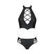 Комплект з еко-шкіри Nancy Bikini black L/XL - Passion, бра та трусики з імітацією шнурівки SO5367 5
