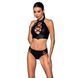 Комплект з еко-шкіри Nancy Bikini black L/XL - Passion, бра та трусики з імітацією шнурівки SO5367 1