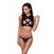 Комплект білизни DEBRA SET black L/XL - Passion Exclusive: стрепи: топ з декольте, трусики PS25601 1