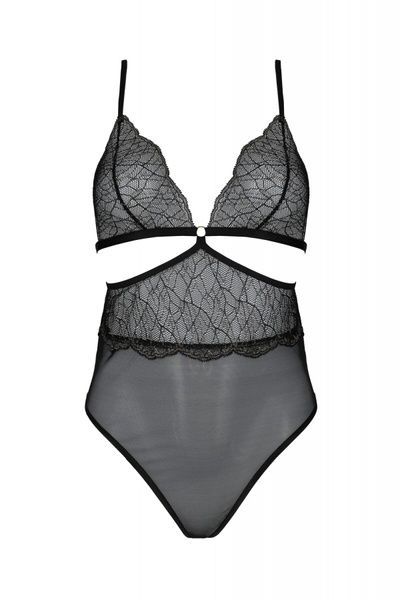 Боди Passion AMBERLY BODY 4XL/5XL black, ассиметричный крой, кружевной лиф, золотая нить SO7049 фото