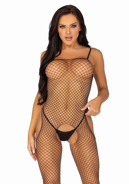 Leg Avenue Suspender Bodystocking Black O/S SO8616