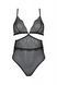 Боди Passion AMBERLY BODY 4XL/5XL black, ассиметричный крой, кружевной лиф, золотая нить SO7049 фото 3