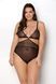 Боди Passion AMBERLY BODY 4XL/5XL black, ассиметричный крой, кружевной лиф, золотая нить SO7049 фото 1