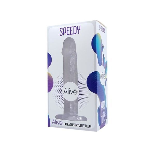 Прозрачный фаллоимитатор и насадка для страпона Alive Jelly Dildo Speedy, ТПЕ, длина 17,8 см SO3979 фото