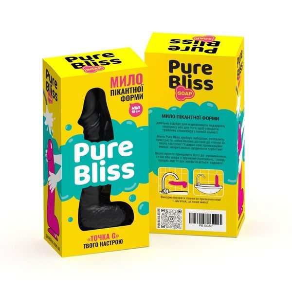 Крафтове мило-член із присоскою Pure Bliss MINI Black, натуральне SO6352