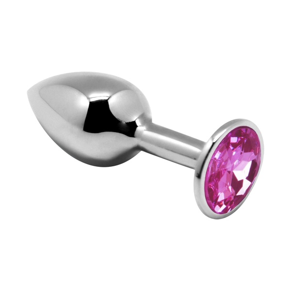 Металева анальна пробка з кристалом Alive Mini Metal Butt Plug Pink L SO6008