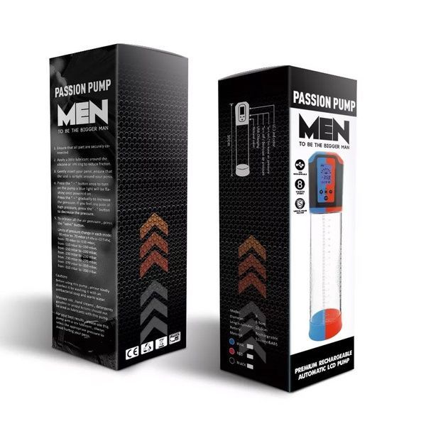 Автоматична вакуумна помпа Men Powerup Passion Pump Red, LED-табло, перезаряджувана, 8 режимів SO6226