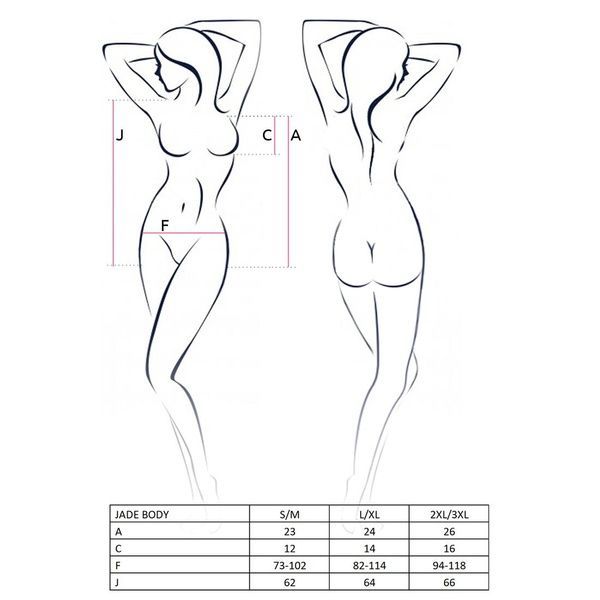 Откровенное боди с элементами стреп JADE BODY black L/XL - Passion Exclusive PS27401 фото